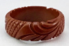 BB266 reddish brown swirl carved bangle